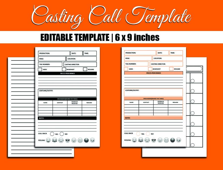 Audition Sheet Template